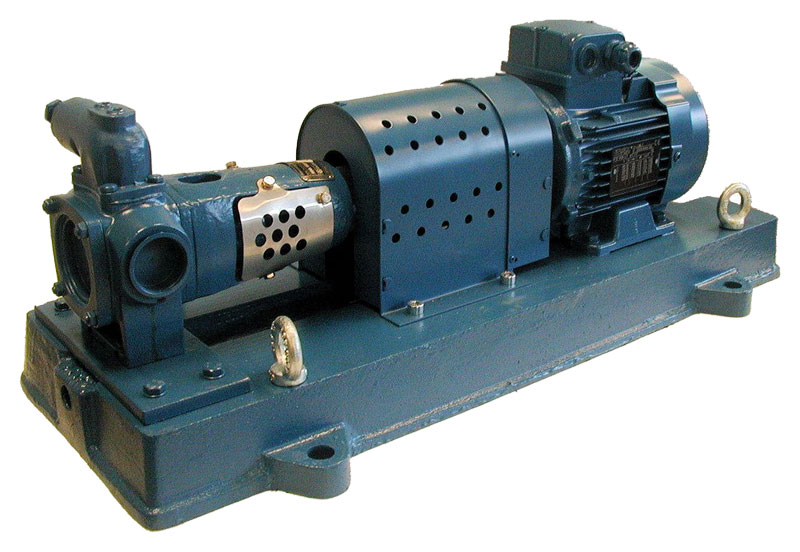 Volumetric motor pump unit with gears