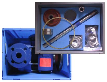 Replacement centrifugal pump with dismantled gland